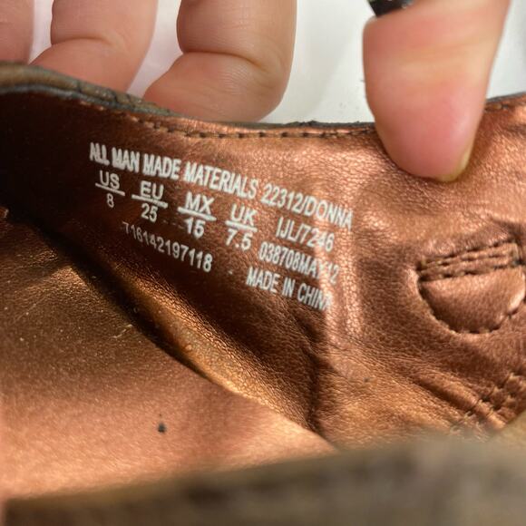 TKS Girls Donna Mary Janes Brown Shoes size 8 22312 3D Flowers - Picture 4 of 10